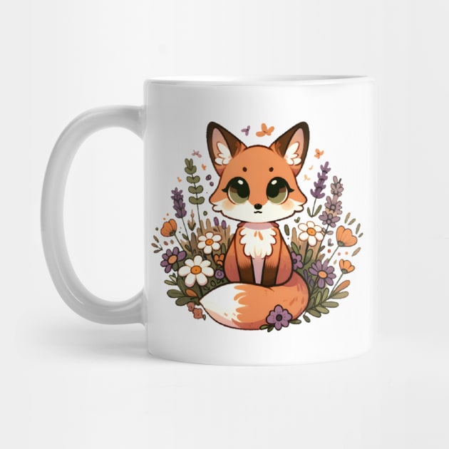 Enchanted Fox Amidst Wildflowers by Umbrella Studio